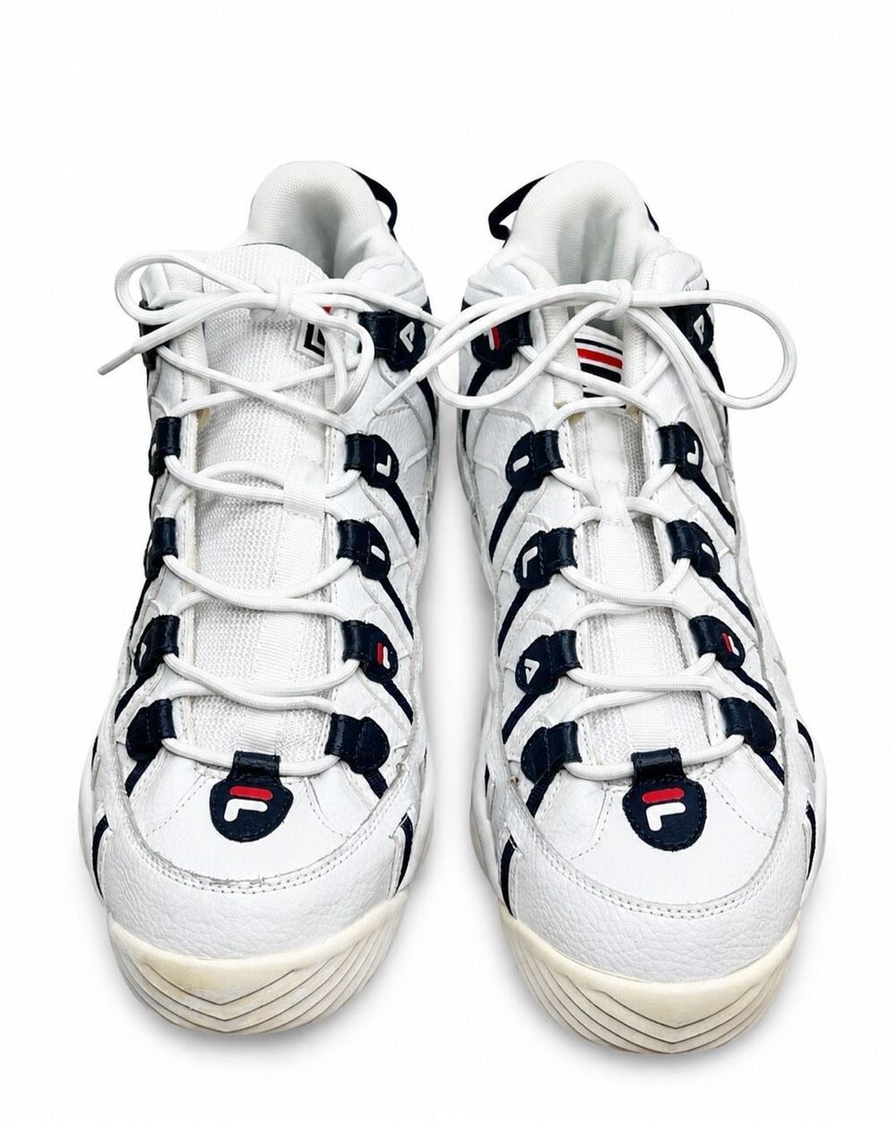 FILA Stackhouse Spaghetti Mens 15 Retro Basketball Sneakers White Navy Red